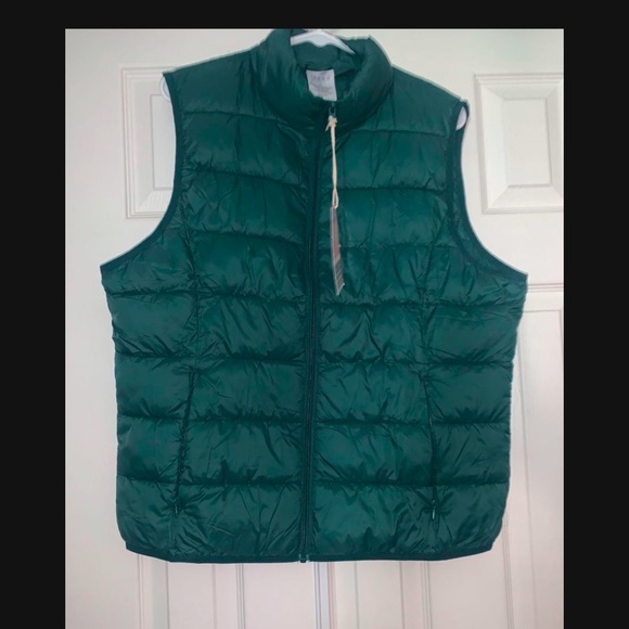 NWT WOMENS LARGE VEST PUFFER GREEN - Picture 1 of 3